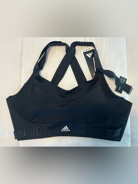 Adidas Fast Impact Luxe Run High Support Sports Bra in Black 36DD New With Tags